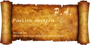 Pavlics Asztrid névjegykártya
